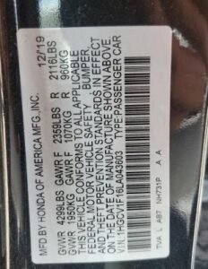 2020 HONDA Accord – 1HGCV1F16LA043603